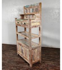 RECLAIMED TEAK STORAGE / DISPLAY RACK - DRAWERS, SHELVES & CABINET