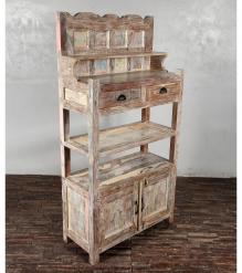 RECLAIMED TEAK STORAGE / DISPLAY RACK - DRAWERS, SHELVES & CABINET