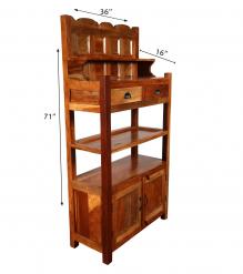 RECLAIMED TEAK STORAGE / DISPLAY RACK - DRAWERS, SHELVES & CABINET