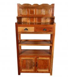 RECLAIMED TEAK STORAGE / DISPLAY RACK - DRAWERS, SHELVES & CABINET