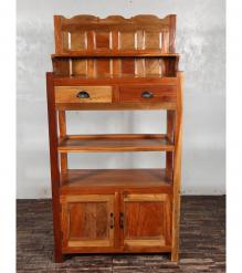 RECLAIMED TEAK STORAGE / DISPLAY RACK - DRAWERS, SHELVES & CABINET