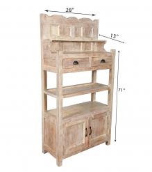 RECLAIMED TEAK STORAGE / DISPLAY RACK - DRAWERS, SHELVES & CABINET