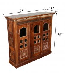 RECLAIMED TEAK WOOD + GLASS CABINET