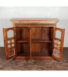 RECLAIMED TEAK WOOD + GLASS CABINET