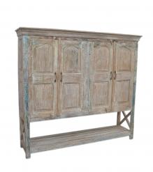 SOLID RECLAIMED TEAK WOOD 4 DOOR CABINET 