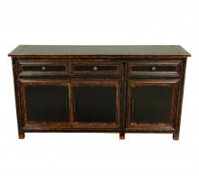 Solid Reclaimed Teak Wood 3 Door, 3 Drawer Sideboard Console Server