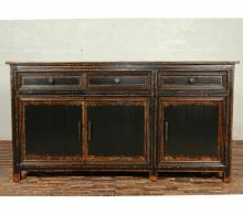 Solid Reclaimed Teak Wood 3 Door, 3 Drawer Sideboard Console Server