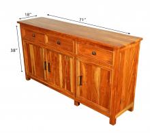 Solid Reclaimed Teak Wood 3 Door, 3 Drawer Sideboard Console Server