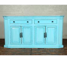 Solid Reclaimed Teak Wood 4 Door, 2 Drawer Sideboard Console Server