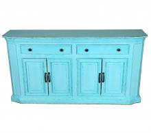 Solid Reclaimed Teak Wood 4 Door, 2 Drawer Sideboard Console Server