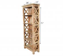 Solid Reclaimed Teak Wood Bookshelf Bookcase Shelving Unit