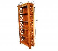 Solid Reclaimed Teak Wood Bookshelf Bookcase Shelving Unit