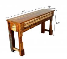 CARVED SOLID TEAK WOOD CONSOLE
