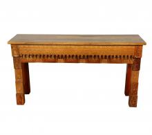 CARVED SOLID TEAK WOOD CONSOLE 