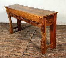 CARVED SOLID TEAK WOOD CONSOLE 