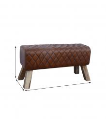 QUILTED GENUINE LEATHER STOOL BENCH