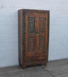 VINTAGE RECLAIMED TEAK WOOD HAND CARVED CABINET CUPBOARD
