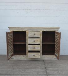 SOLID RECLAIMED TEAK SIDEBOARD SERVER CONSOLE WITH 2 DOORS & 4 DRAWERS