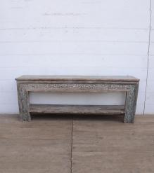 SOLID RECLAIMED TEAK HAND CARVED CONSOLE TABLE