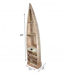 SOLID RECLAIMED TEAK WOOD BOAT NAUTICAL WINE RACK BOOKCASE W/ SHELVES