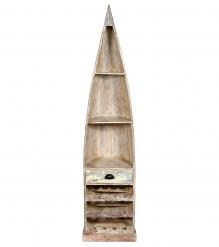 SOLID RECLAIMED TEAK WOOD BOAT NAUTICAL WINE RACK BOOKCASE W/ SHELVES