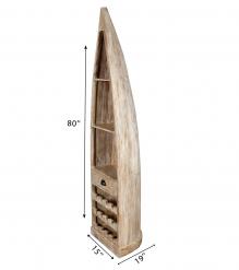 RECLAIMED WOOD BOAT NAUTICAL WINE RACK BOOKCASE W/ SHELVES