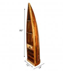 RECLAIMED WOOD BOAT NAUTICAL WINE RACK BOOKCASE W/ SHELVES
