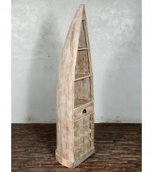 SOLID RECLAIMEDTEAK WOOD BOAT NAUTICAL WINE RACK BOOKCASE W/ SHELVES
