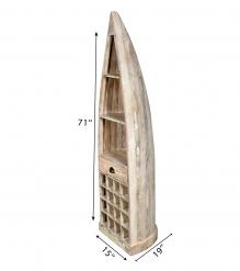 RECLAIMED TEAK WOOD BOAT NAUTICAL WINE RACK BOOKCASE W/ SHELVES