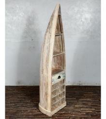 RECLAIMED WOOD BOAT NAUTICAL WINE RACK BOOKCASE W/ SHELVES