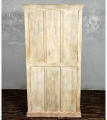 RECLAIMED CARVED WOOD STORAGE CABINET W/ IRON DETAILS