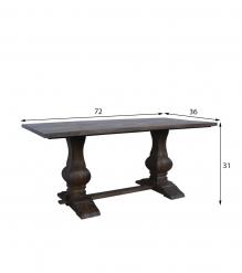 SOLID WOOD PEDESTAL DINING TABLE 