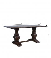 SOLID WOOD PEDESTAL DINING TABLE 