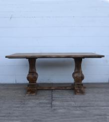 SOLID WOOD PEDESTAL DINING TABLE 
