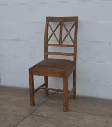 SOLID WOOD &  LEATHER CHAIR