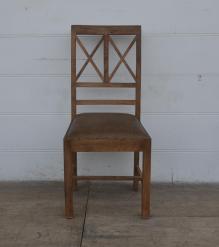 SOLID WOOD &  LEATHER CHAIR