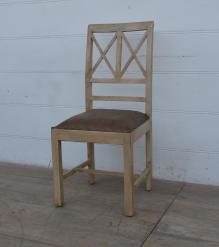 SOLID WOOD &  LEATHER CHAIR