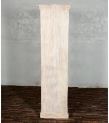 SOLID RECLAIMED TEAK WOOD & GLASS DISPLAY CASE TOWER WITH 2 DRAWERS