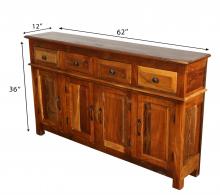 SOLID RECLAIMED TEAK WOOD SIDEBOARD 4 DOORS / 4 DRAWERS 
