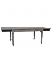 EXTENDABLE SOLID WOOD DINING TABLE W/ SELF-STORING EXTENSIONS