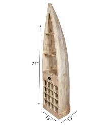 SOLID RECLAIMED TEAK BOAT WINE RACK W/ SHELVES