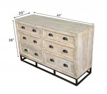 SOLID RECLAIMED TEAK WOOD 6 DRAWER DRESSER CHEST BUREAU SIDEBOARD