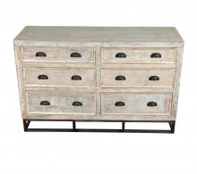 SOLID RECLAIMED TEAK WOOD 6 DRAWER DRESSER CHEST BUREAU SIDEBOARD