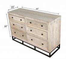 SOLID RECLAIMED TEAK WOOD 6 DRAWER DRESSER CHEST BUREAU SIDEBOARD
