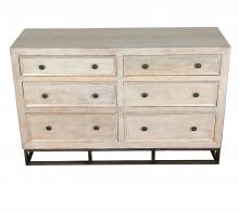 SOLID RECLAIMED TEAK WOOD 6 DRAWER DRESSER CHEST BUREAU SIDEBOARD
