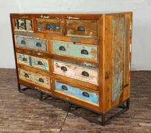 SOLID RECLAIMED TEAK WOOD 9 DRAWER DRESSER CHEST BUREAU SIDEBOARD