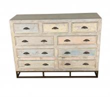 SOLID RECLAIMED TEAK WOOD 9 DRAWER DRESSER CHEST BUREAU SIDEBOARD