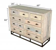 SOLID RECLAIMED TEAK WOOD 9 DRAWER DRESSER CHEST BUREAU SIDEBOARD