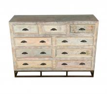 SOLID RECLAIMED TEAK WOOD 9 DRAWER DRESSER CHEST BUREAU SIDEBOARD