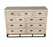 SOLID RECLAIMED TEAK WOOD 9 DRAWER DRESSER CHEST BUREAU SIDEBOARD